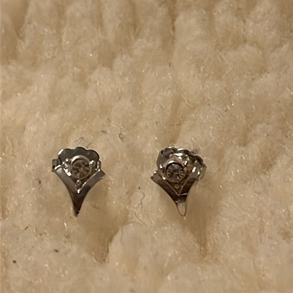 Silver Rhinestone Pierce Earrings - Picture 11 of 16